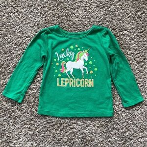 Girls St Patrick Day Lucky Lepricorn Unicorn Shirt Size 18 Months
